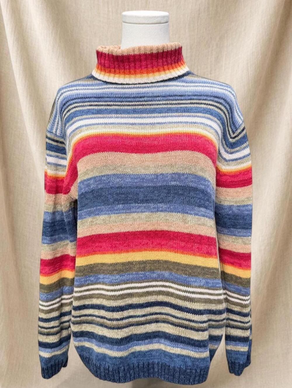 Vintage Tiara International colorful striped knit sweater
